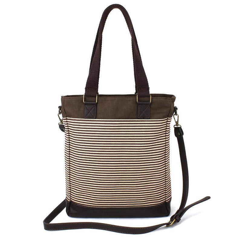 CHALA Work Tote Women Shoulder Purse with Detachable Crossbody Strap - Sunflower - brown stripe - Image 4